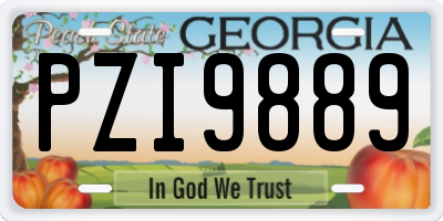 GA license plate PZI9889