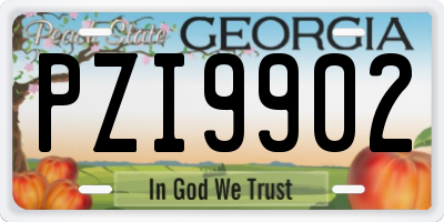 GA license plate PZI9902