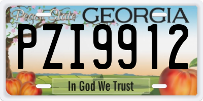 GA license plate PZI9912