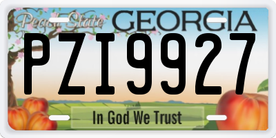 GA license plate PZI9927