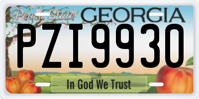 GA license plate PZI9930