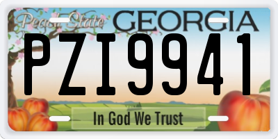 GA license plate PZI9941