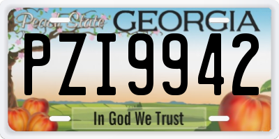 GA license plate PZI9942