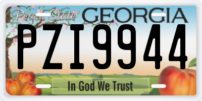 GA license plate PZI9944