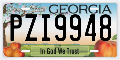 GA license plate PZI9948