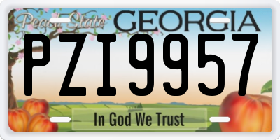 GA license plate PZI9957