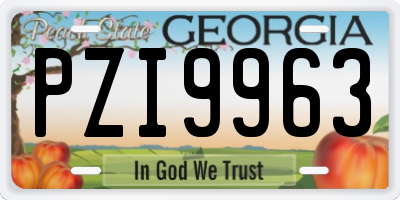 GA license plate PZI9963
