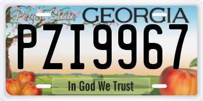 GA license plate PZI9967