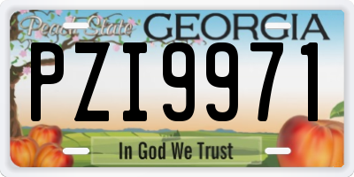 GA license plate PZI9971