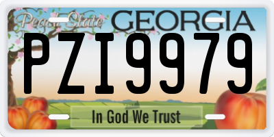 GA license plate PZI9979