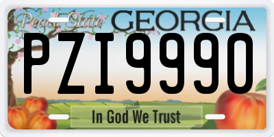 GA license plate PZI9990