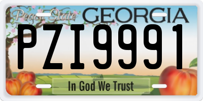GA license plate PZI9991