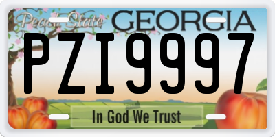 GA license plate PZI9997