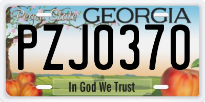 GA license plate PZJ0370