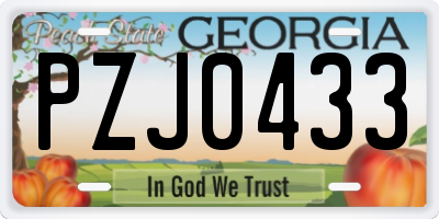 GA license plate PZJ0433
