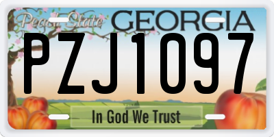 GA license plate PZJ1097