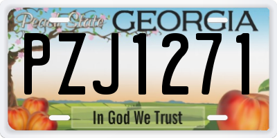GA license plate PZJ1271