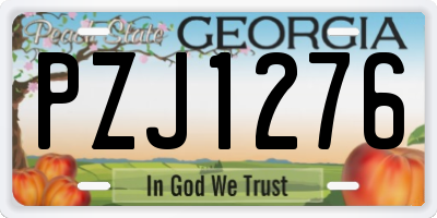 GA license plate PZJ1276