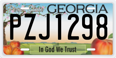 GA license plate PZJ1298