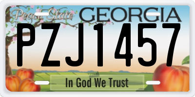 GA license plate PZJ1457