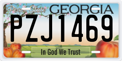 GA license plate PZJ1469