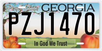 GA license plate PZJ1470