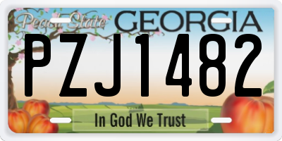 GA license plate PZJ1482