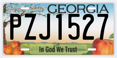 GA license plate PZJ1527