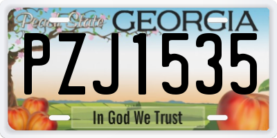 GA license plate PZJ1535