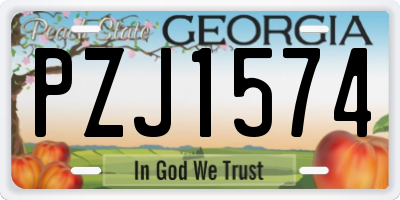 GA license plate PZJ1574
