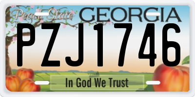 GA license plate PZJ1746