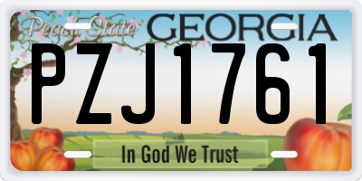 GA license plate PZJ1761