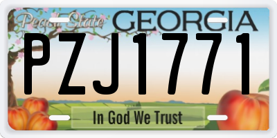 GA license plate PZJ1771