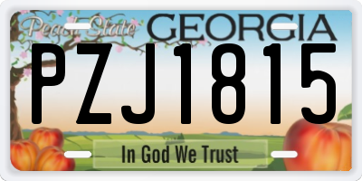 GA license plate PZJ1815