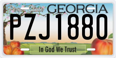 GA license plate PZJ1880