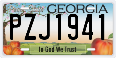 GA license plate PZJ1941