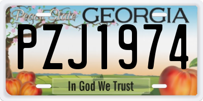 GA license plate PZJ1974