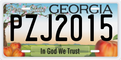 GA license plate PZJ2015