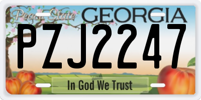 GA license plate PZJ2247