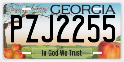 GA license plate PZJ2255