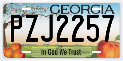 GA license plate PZJ2257