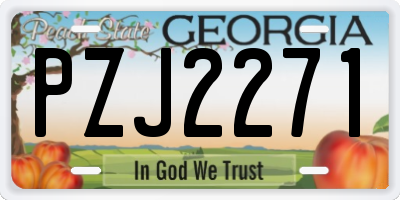 GA license plate PZJ2271