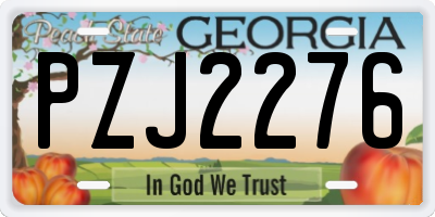 GA license plate PZJ2276