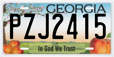 GA license plate PZJ2415