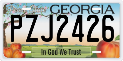 GA license plate PZJ2426