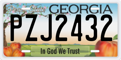 GA license plate PZJ2432