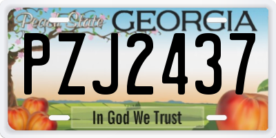 GA license plate PZJ2437