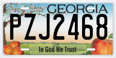 GA license plate PZJ2468