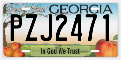 GA license plate PZJ2471
