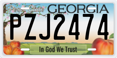 GA license plate PZJ2474